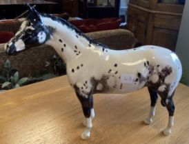 Beswick Appaloosa Black & White Horse 20.5cm x 23cm