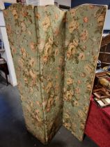 Floral Decorative Vintage Three-Panel Screen Room Divider