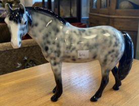 Beswick Dark Grey Dappled Horse 16.5cm x 20.5cm