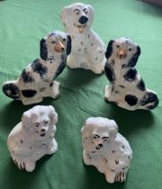 Beswick & Antique Staffordshire Dog Set of Five