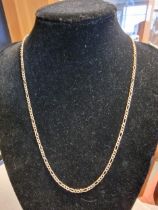 9ct Gold Figaro Necklace Chain, 7.75 grams