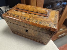 Part Chess Set + an early Inlaid Wood Box