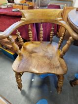 Vintage Oak Captains Chair - stripped wood