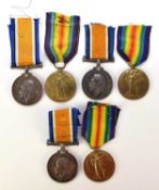 Three WW1 Medal pairs including one late war KIA