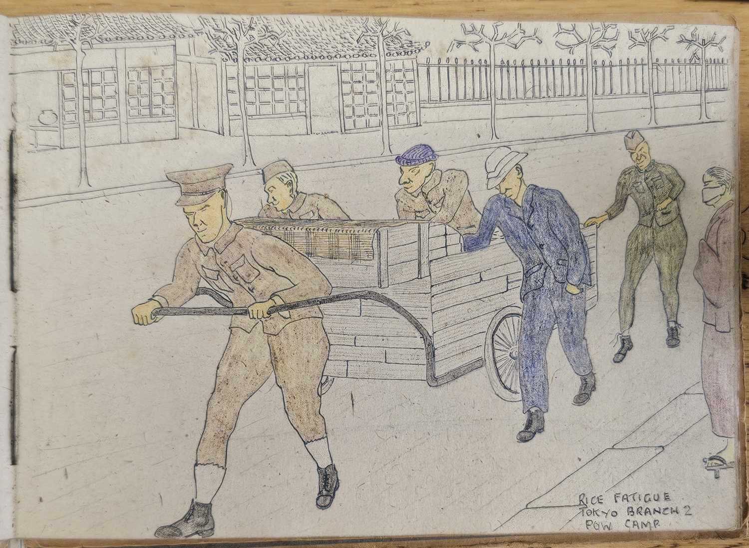 Rare Second World War sketchbook by POW 2nd/Lt Arkless Lockey - Image 35 of 35