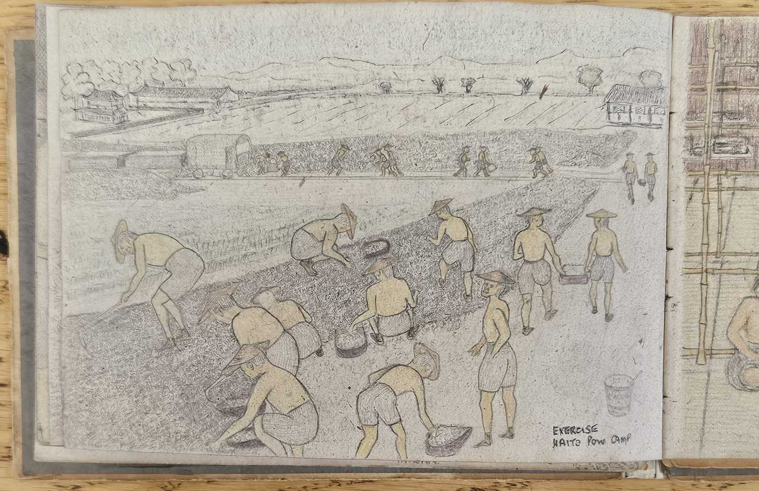 Rare Second World War sketchbook by POW 2nd/Lt Arkless Lockey - Image 5 of 35