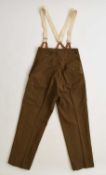 A pair of British Army 1946 Pattern battledress trousers, dated 1947