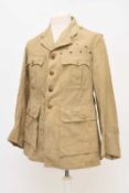 Two WW2 RAF khaki drill frocks named to (Squadron Leader) 'F.H. Bugge'