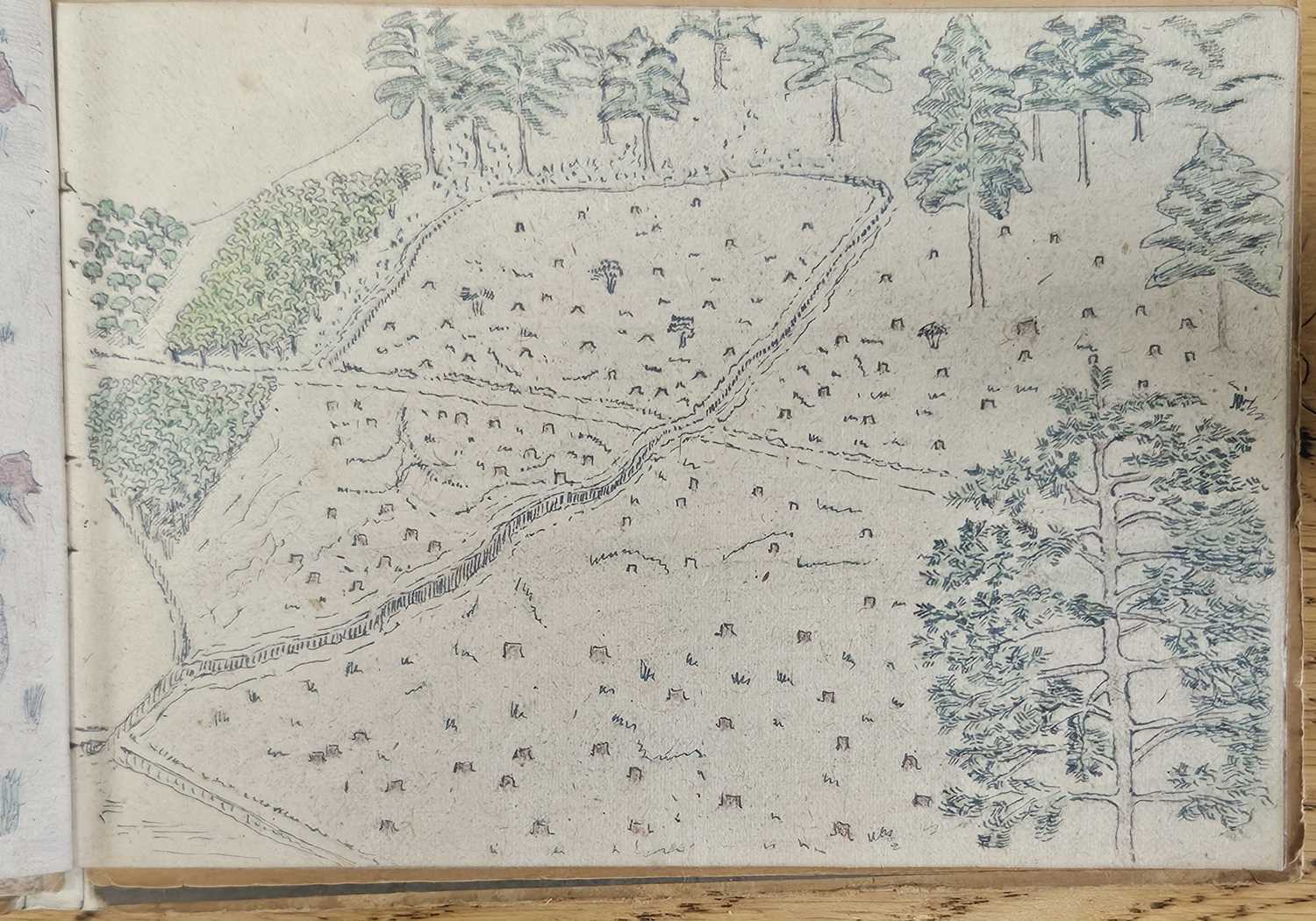 Rare Second World War sketchbook by POW 2nd/Lt Arkless Lockey - Image 23 of 35