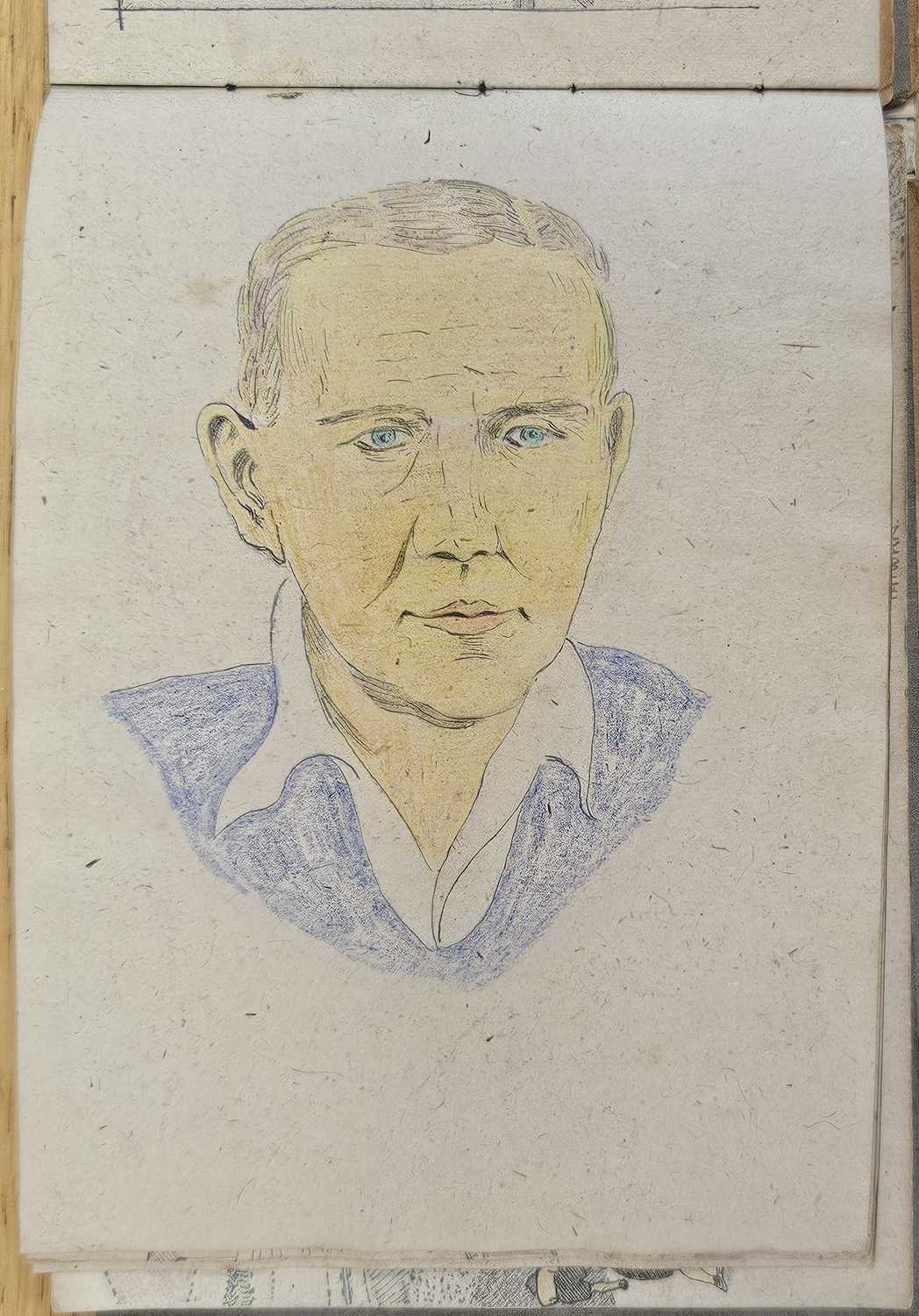 Rare Second World War sketchbook by POW 2nd/Lt Arkless Lockey - Image 12 of 35