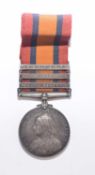 Boer War QSA medal to Pte. E. Cleaver, who died of wounds sustained at Nooitidedacht
