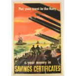 WW2 British Savings Campaign Poster 'Put your trust in the Navy'