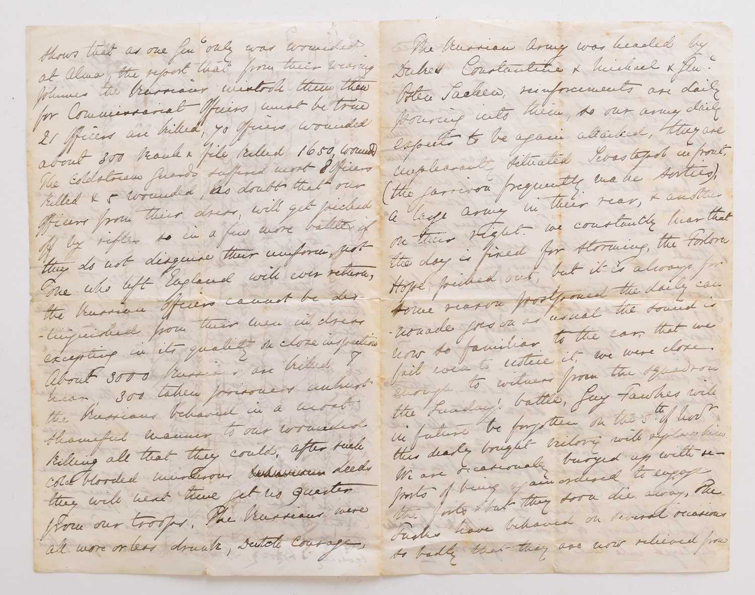 Crimean War, Battle of Inkerman - Lt. T.M. Kelsall, letter signed - Image 2 of 3