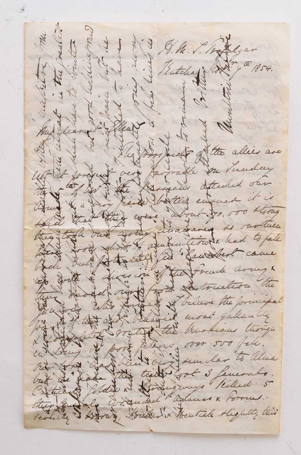 Crimean War, Battle of Inkerman - Lt. T.M. Kelsall, letter signed