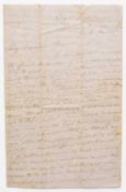 Crimean War - Declaration of War. Lt T.M Kelsall, autograph letter