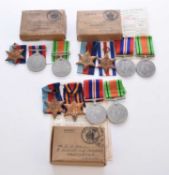 WW2 - Three medal groups in boxes of issue