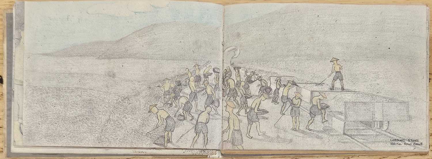 Rare Second World War sketchbook by POW 2nd/Lt Arkless Lockey - Image 13 of 35