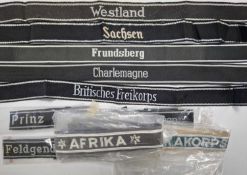 Group of reproduction German cuff titles