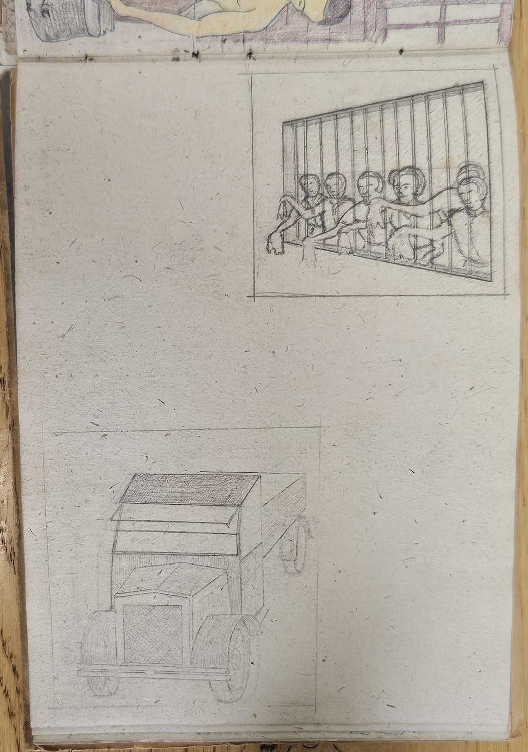 Rare Second World War sketchbook by POW 2nd/Lt Arkless Lockey - Image 17 of 35