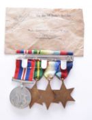 WW2 group of four medals attributed to P.O Hoare