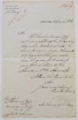Briggs, Sir John Thomas (1781-1865) Accountant General, Royal Navy. Document Signed.