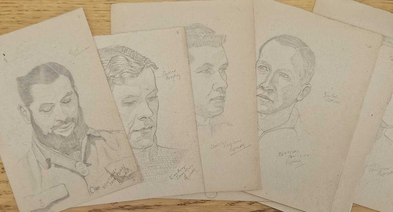 Rare Second World War sketchbook by POW 2nd/Lt Arkless Lockey - Image 26 of 35