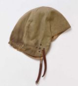 A lightweight aviator's / pilot's summer flying helmet or head cap, possibly WW1 period, cotton