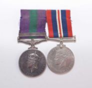 Medal pair of 1939-45 War Medal and GSM with Palestine 1945-48 Clasp