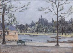 Harold Todd (1894-1977) View across the Serpentine, Hyde Park