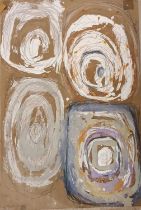 Gillian Ayres CBE RA (1930-2018) Abstract Composition with Circular Forms in Brown and Mauve