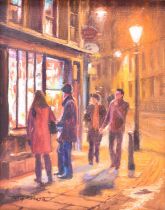 Tony Sheath (b.1946) Oxford Street, Evening