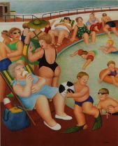 Beryl Cook (1926-2008) Bathing Pool