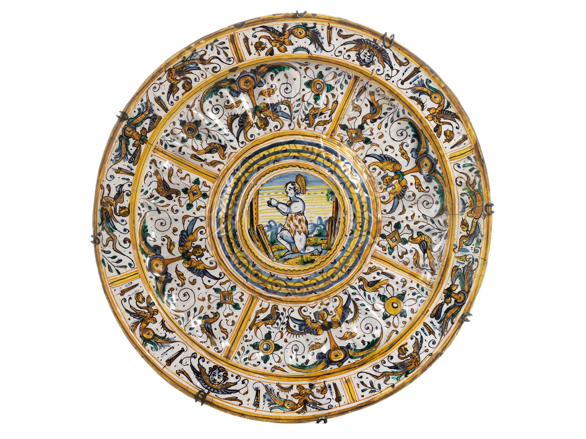 Grosse Deruta-Keramik Buckelplatte