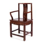 Chinesischer Armlehnstuhl, sogenannter „Hutstuhl“