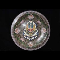 Copper cloisonne filigree large plate decoration