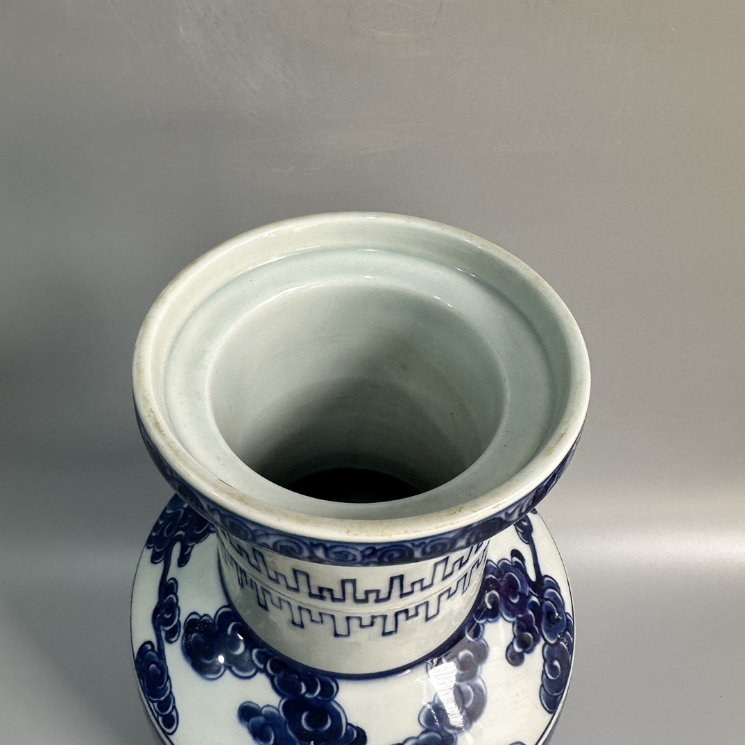 Tongzhi blue and white vase - Image 6 of 7