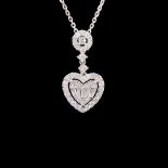 Heart-shaped pendant with diamonds