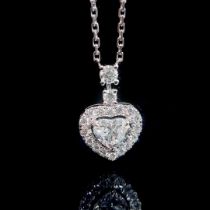 Diamond-encrusted heart-shaped collarbone chain