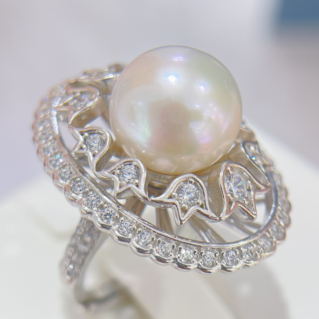 Sterling Silver Natural Edison Pearl Ring