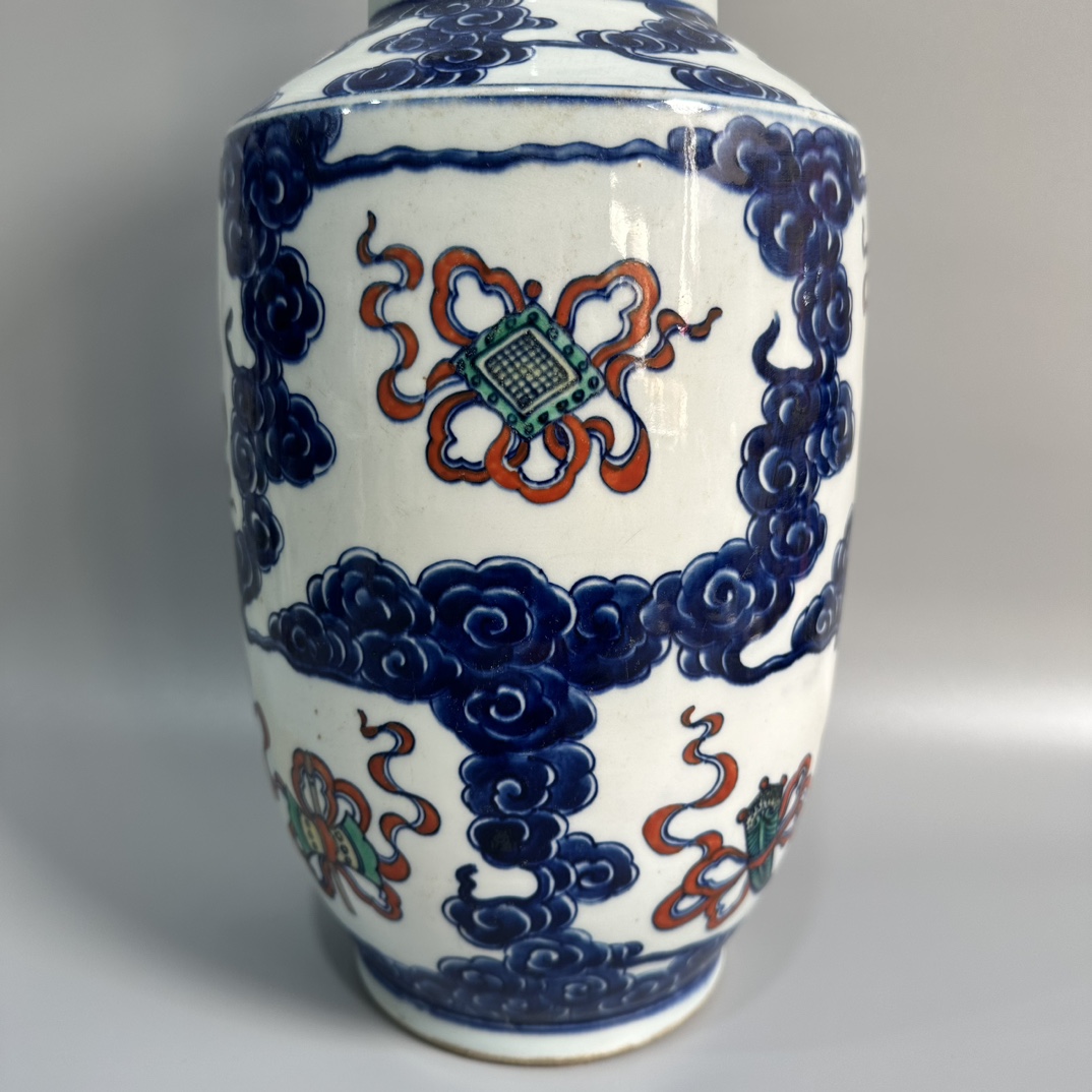 Tongzhi blue and white vase - Image 3 of 7