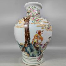 Made in the Qianlong period of the Qing Dynasty, a pastel-colored Sun Wukong Peach Club vase