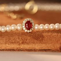 18k gold ruby sapphire pearl bracelet