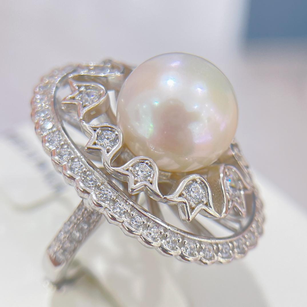 Sterling Silver Natural Edison Pearl Ring - Image 3 of 4