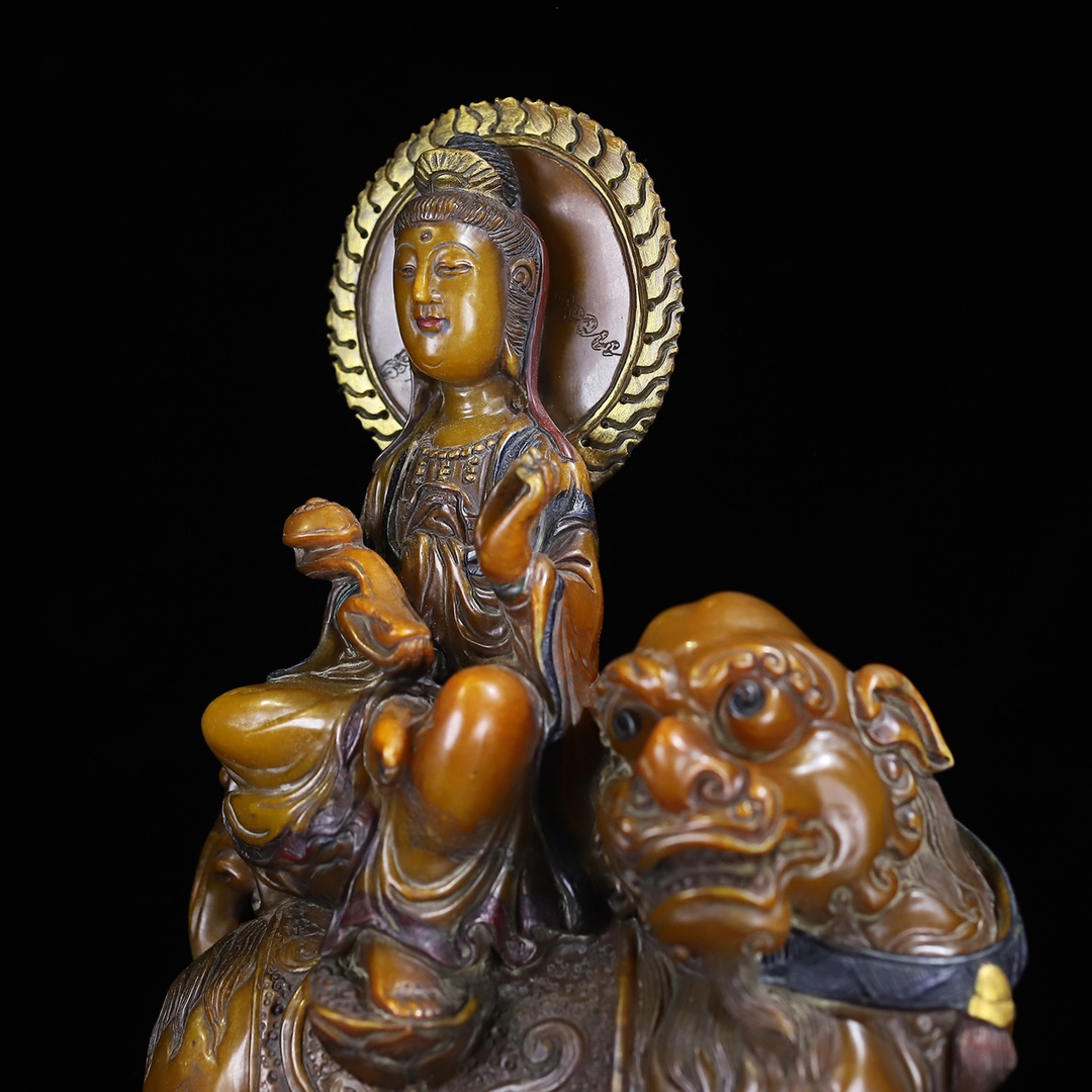 Shoushan Stone Sculpture Guanyin Blessing Ornament - Image 6 of 9