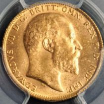 [Unprecedented! World's 2nd 1910 S Edward VII Sovereign Gold Coin] Australia MS64