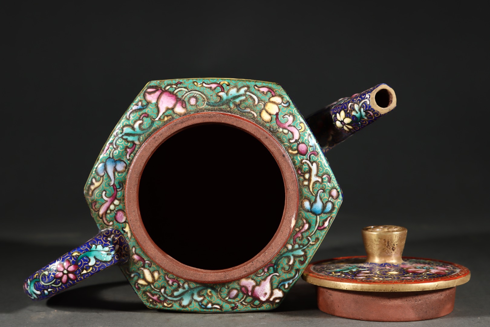 Qing Dynasty Old Zang: Enamel Original Mineral Purple Clay Pot - Image 7 of 9