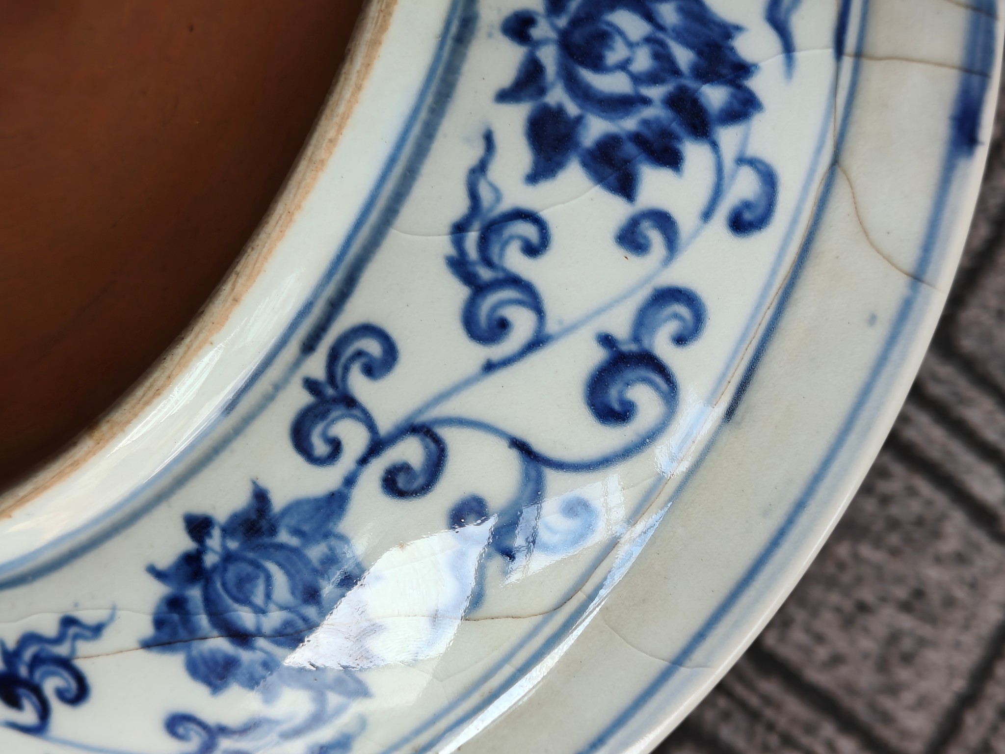 Fine yuan blue and white plate - Bild 4 aus 8