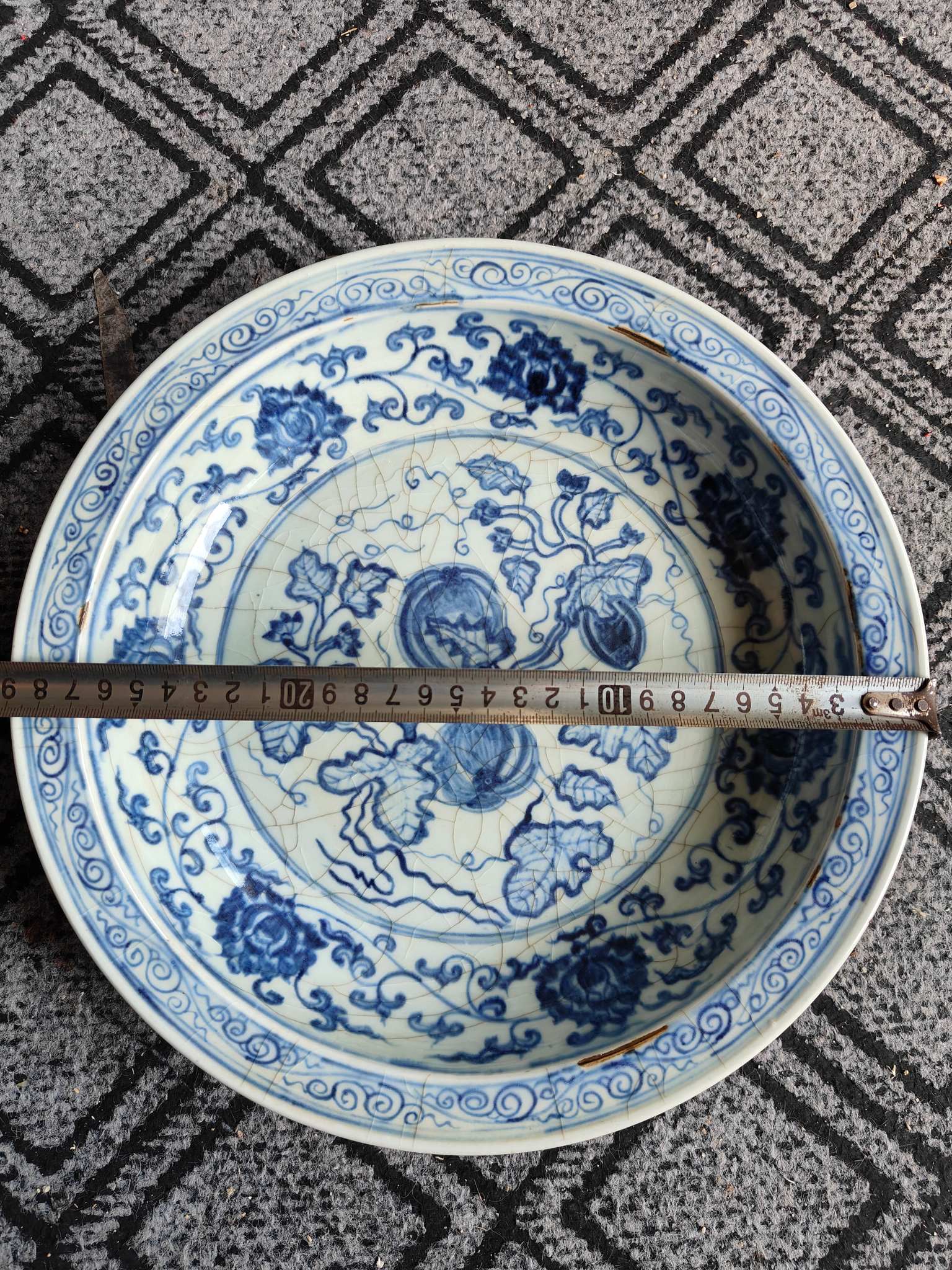 Fine yuan blue and white plate - Bild 8 aus 8