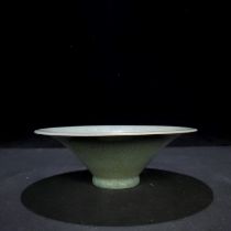 Ru kiln ice cracked bamboo hat bowl from Song Dynasty