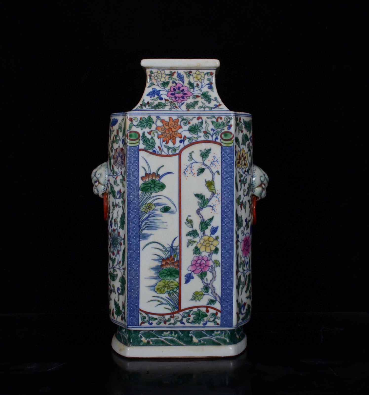 Qing Qianlong doucai four seasons flower pattern inlaid vase - Image 3 of 9